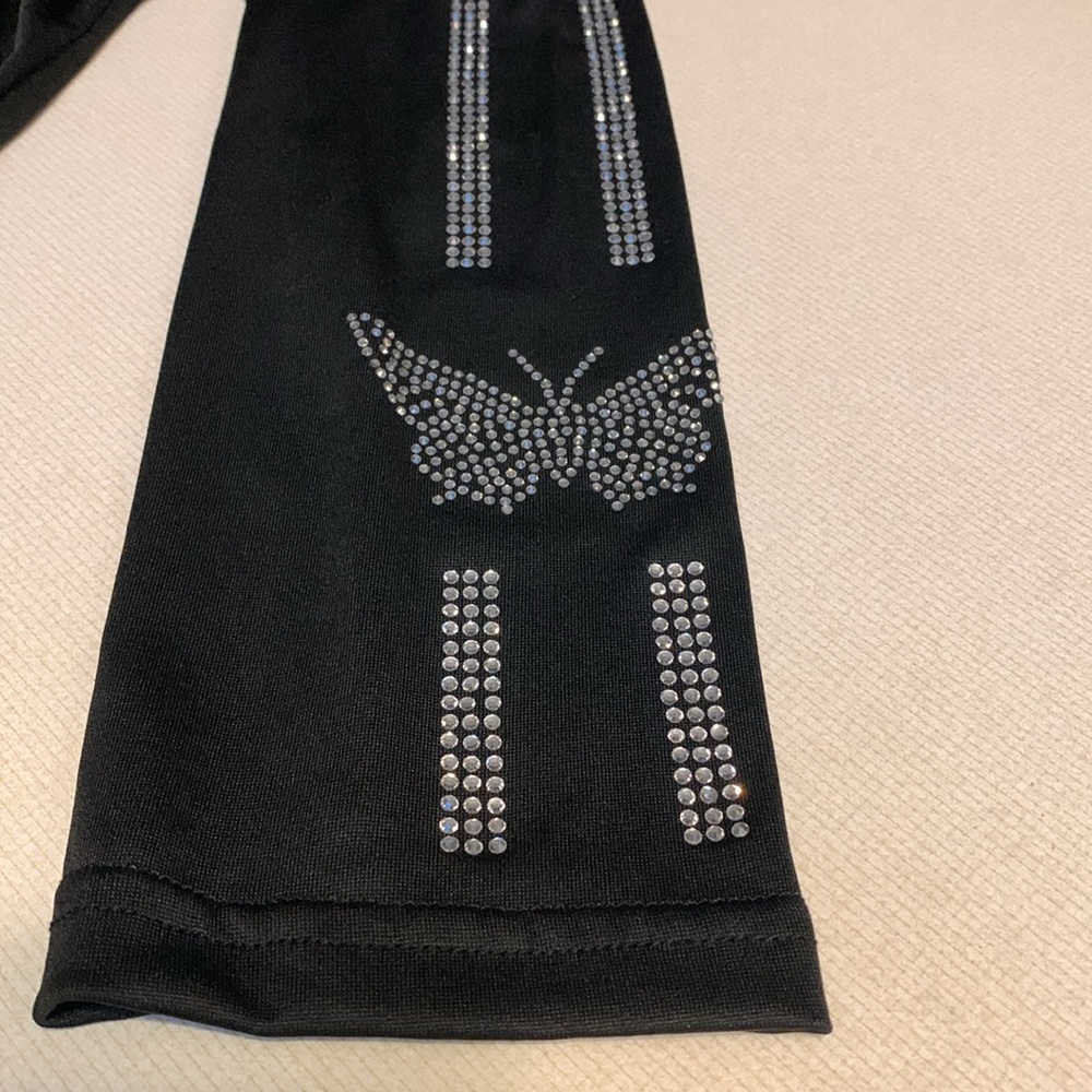 Black Cold Shoulder Rhinestone Blouse - Picture 7 of 7